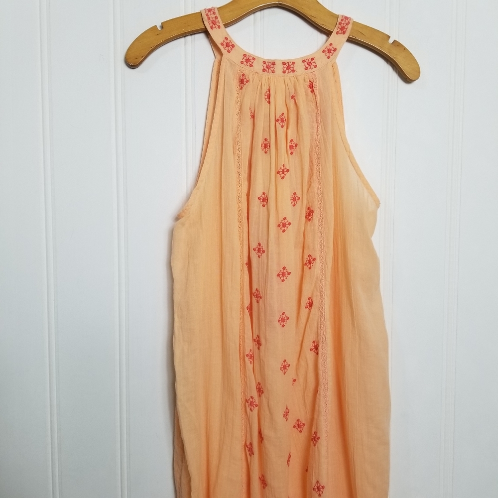 Anthro Mermaid Desert Rose Peach Embroidered Beach Tunic Cover Up NWT Size M - Picture 9 of 16